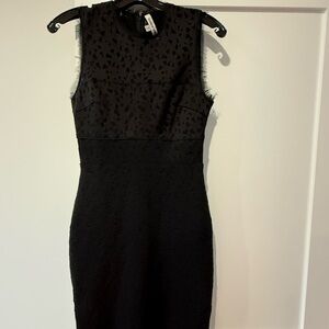 Elizabeth and James Black Textured Midi Dress